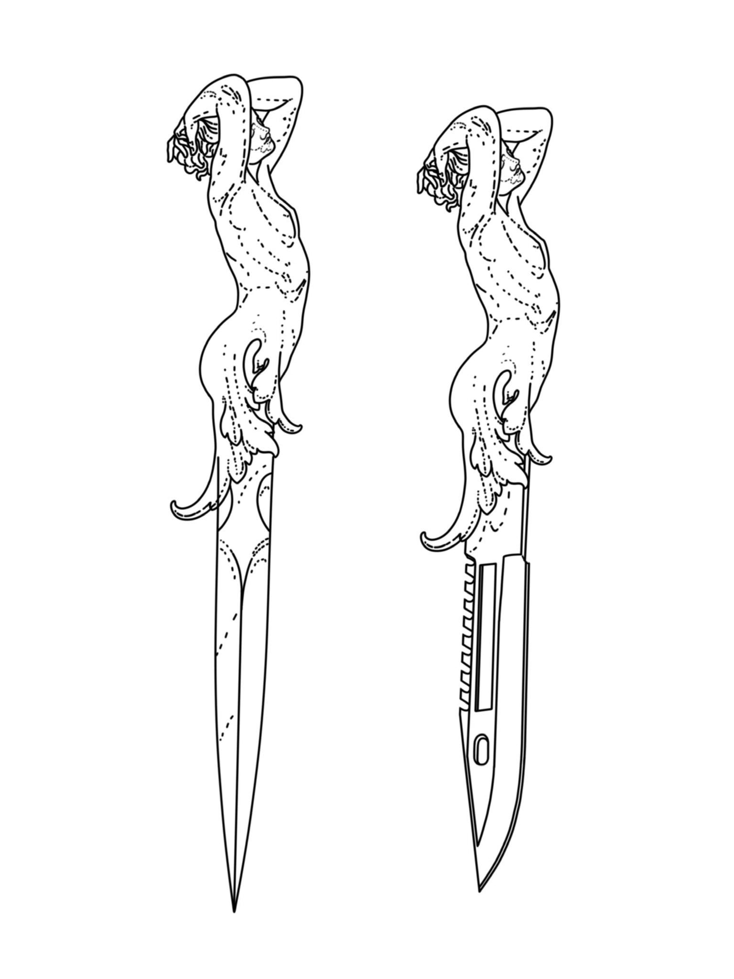 Twin Blade Pendant with Chain