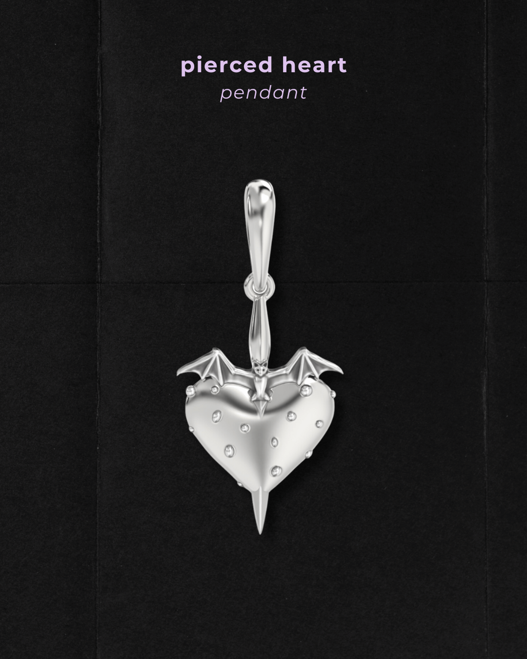 Pierced Heart Pendant & Figaro chain