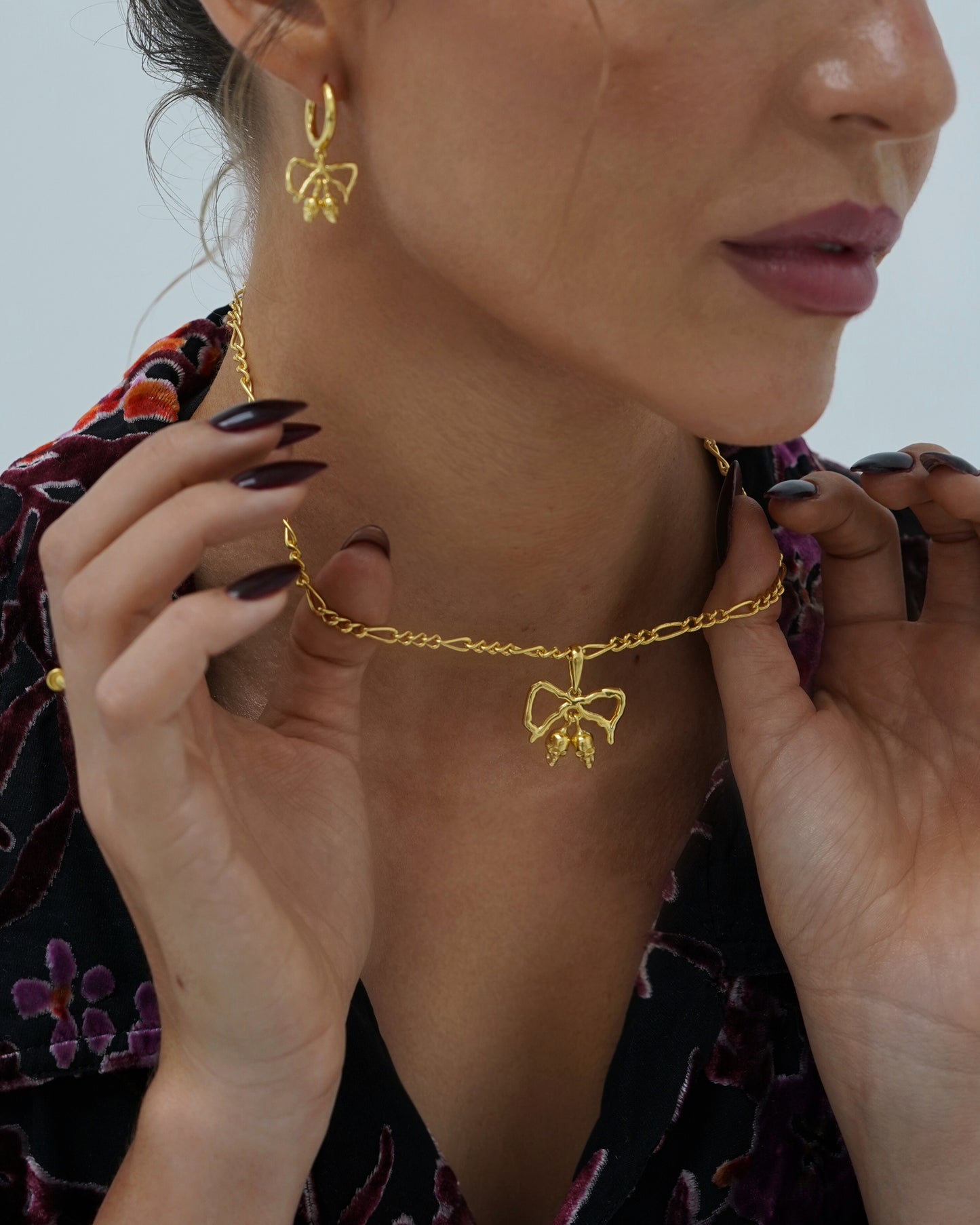 Sweet Skull Pendant & Figaro chain