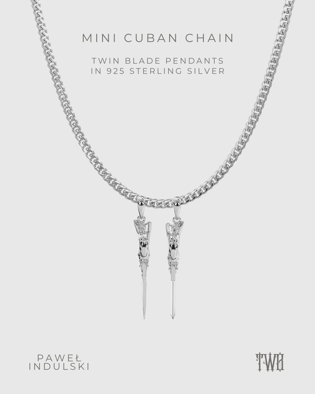 Twin Blade Pendant with Chain