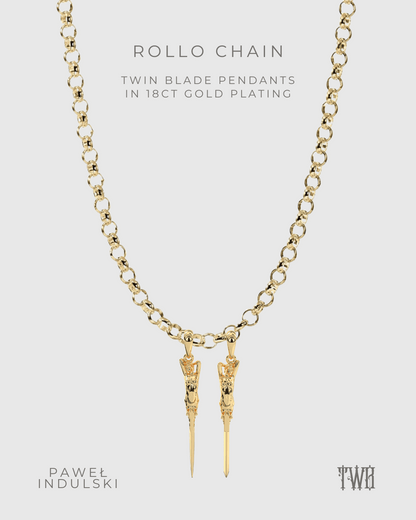 Twin Blade Pendant with Chain