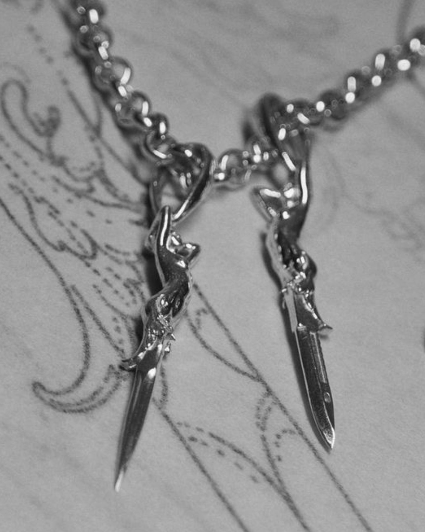 Twin Blade Pendant with Chain