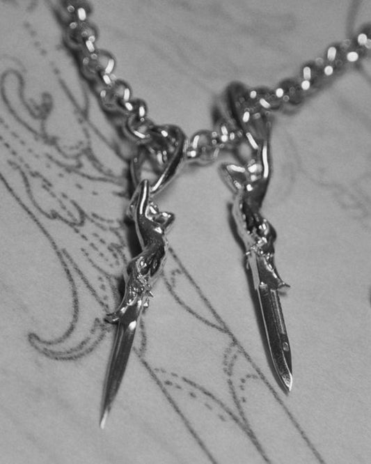 Twin Blade Pendant with Chain