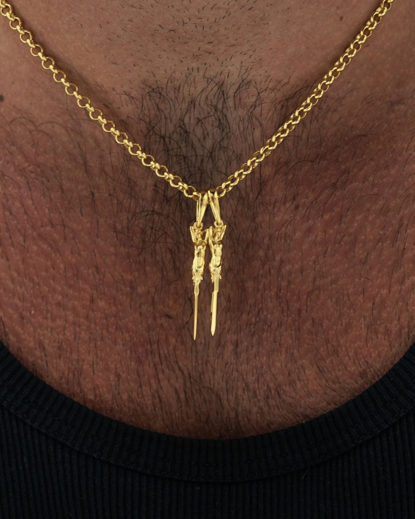 Twin Blade Pendant with Chain
