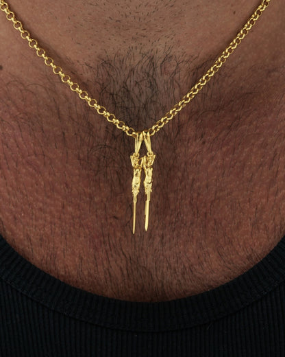 Twin Blade Pendant with Chain