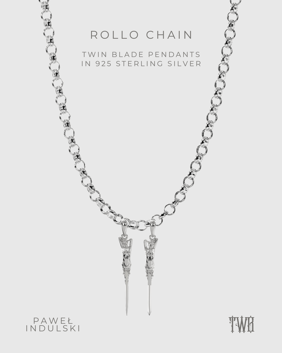 Twin Blade Pendant with Chain