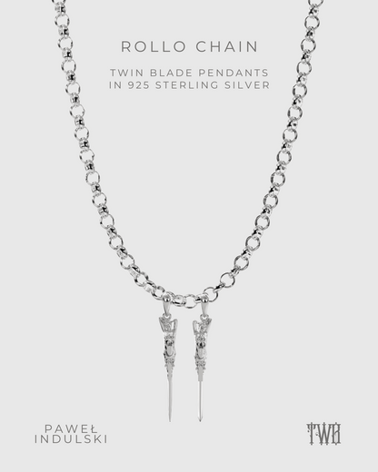 Twin Blade Pendant with Chain