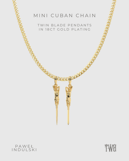 Twin Blade Pendant with Chain