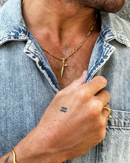 Dagger Twins Pendant & Figaro chain